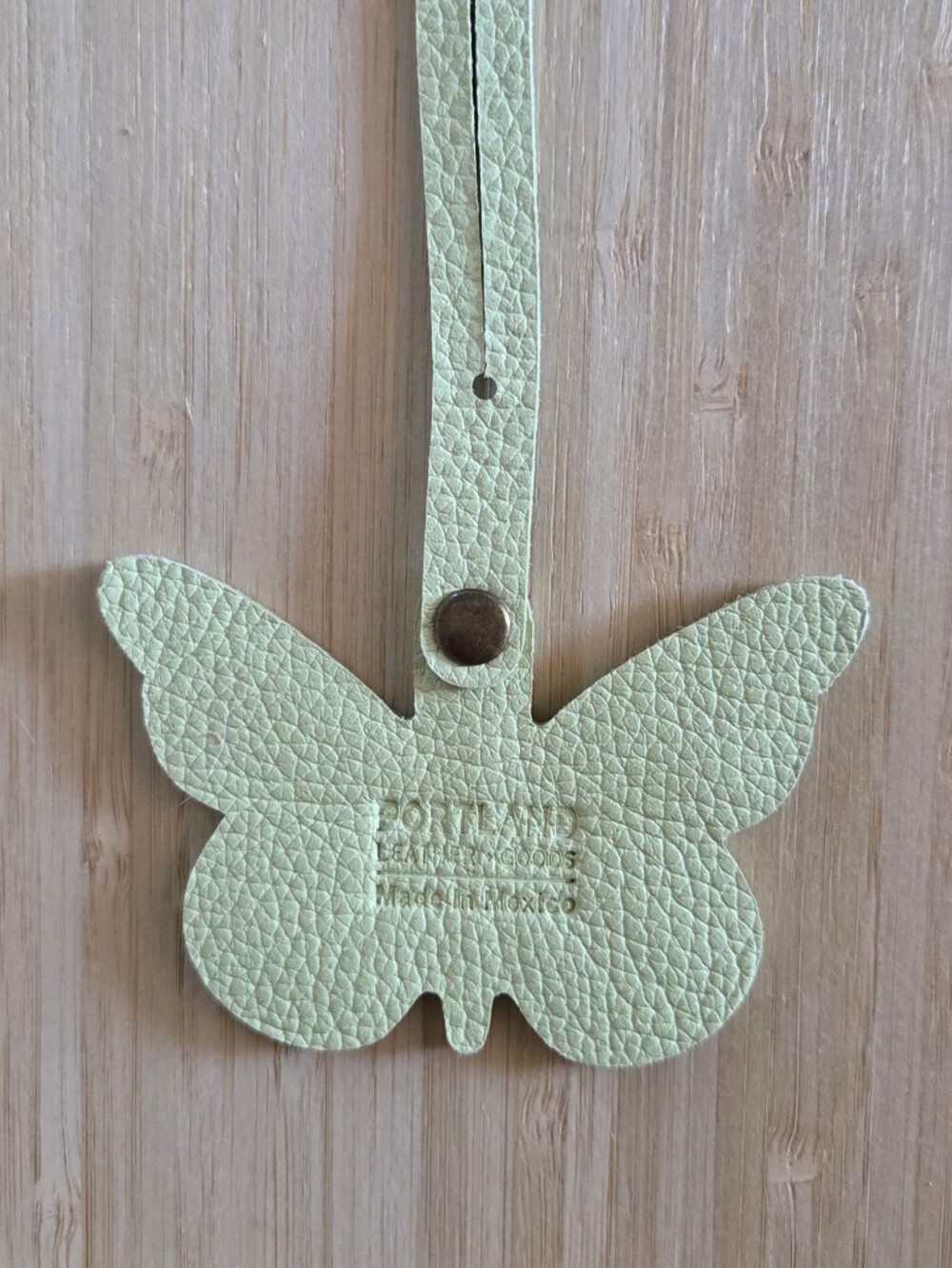 Portland Leather Monarca Butterfly Bag Charm Tassel in Shadow Lime - Picture 4 of 5